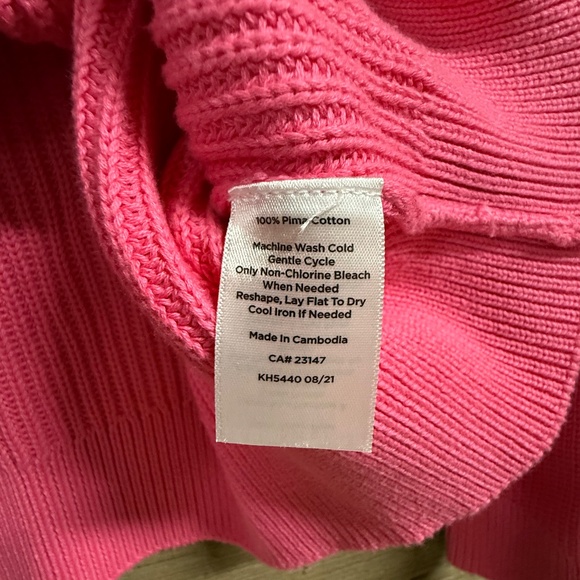 Talbots Raspberry vneck button front cardigan, Med - Picture 4 of 5